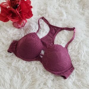 32B PINK Victoria's Secret Racerback Purple Push Up Bra